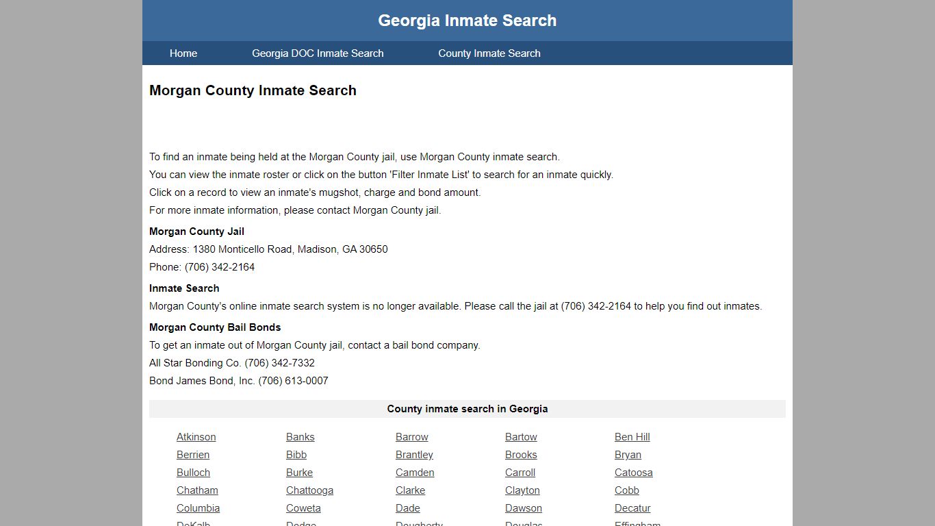 Morgan County Jail Inmate Search